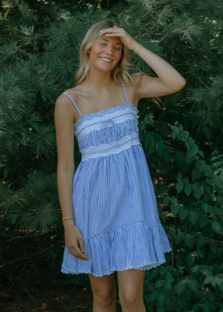 Ocean Breeze Striped Mini Dress