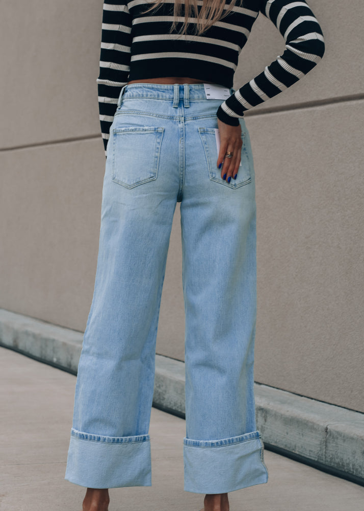 Kris High Rise Cuffed Denim