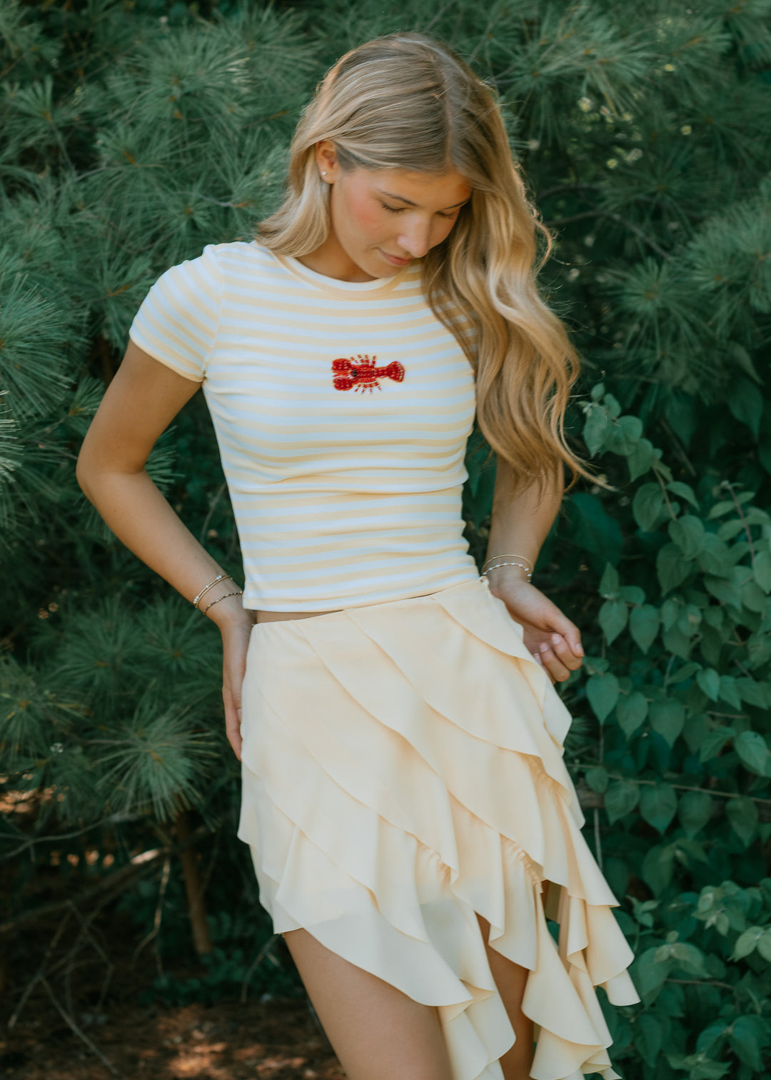 Seaside Catch Striped Lobster Top