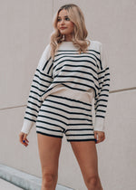 Jetsetter Cream and Black Striped Set