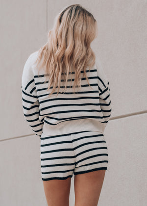 Jetsetter Cream and Black Striped Set