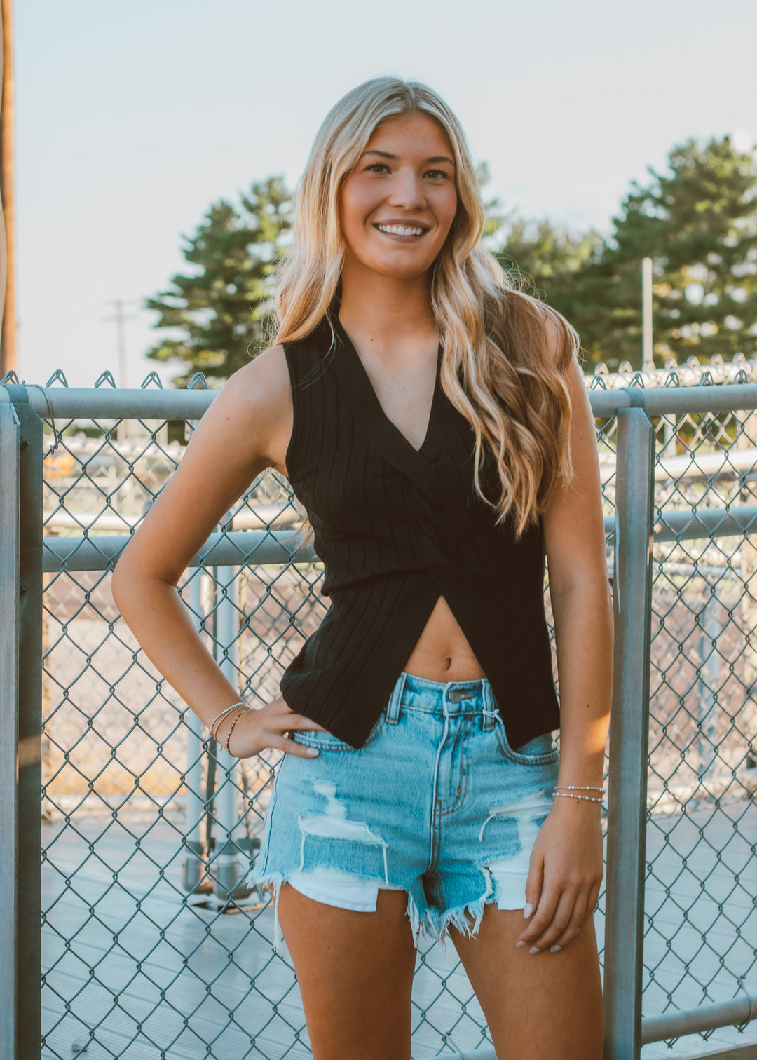 Blackout Twisted Sweater Top