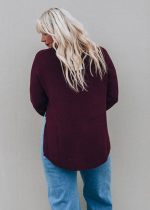 Talia Merlot Sweater Top