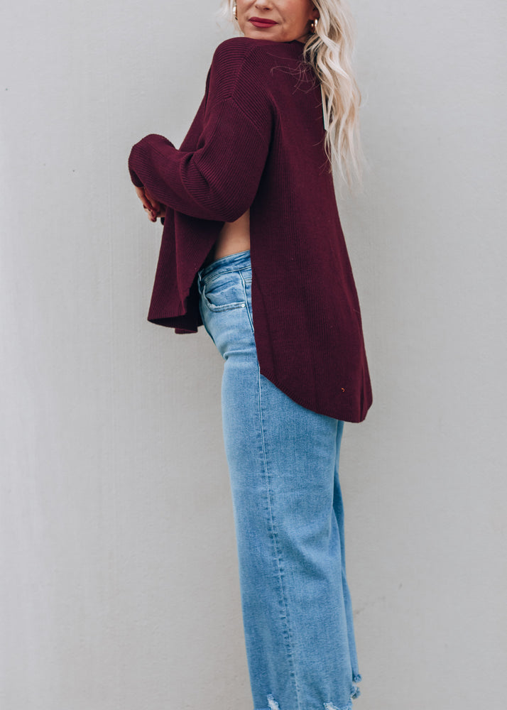 Merlot Knit Tops