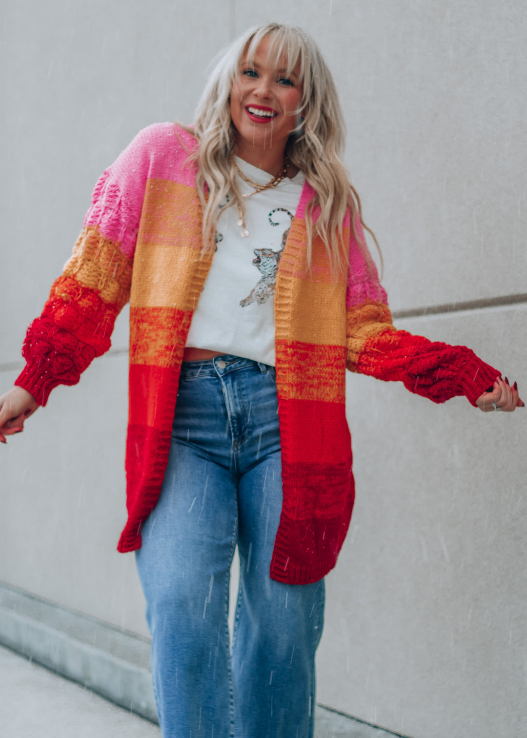 Winter beach vacation outfit 