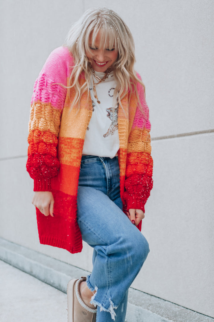 Pink and orange sweater 