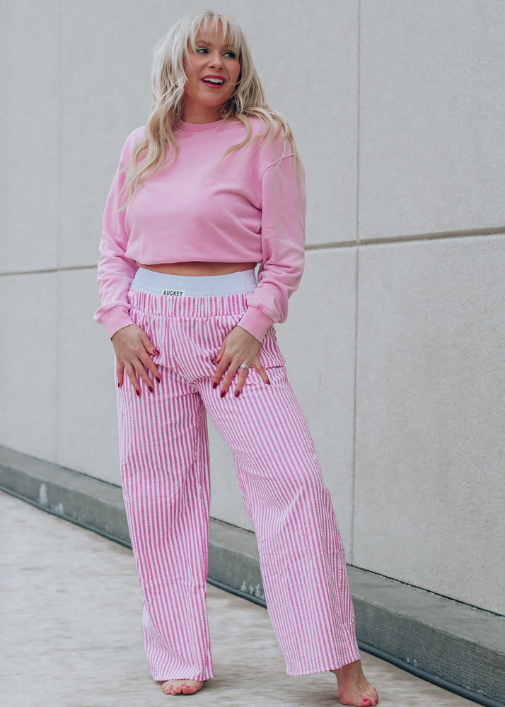 Pink striped pants