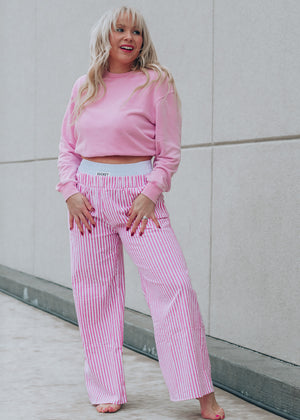 Pink striped pants