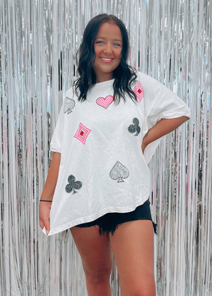 
            
                Load image into Gallery viewer, Poker Face Sequin Tee
            
        