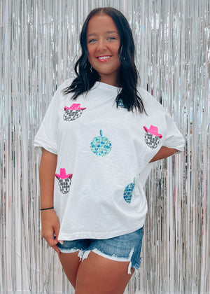 Disco Cowgirl Sequin Patch Tee