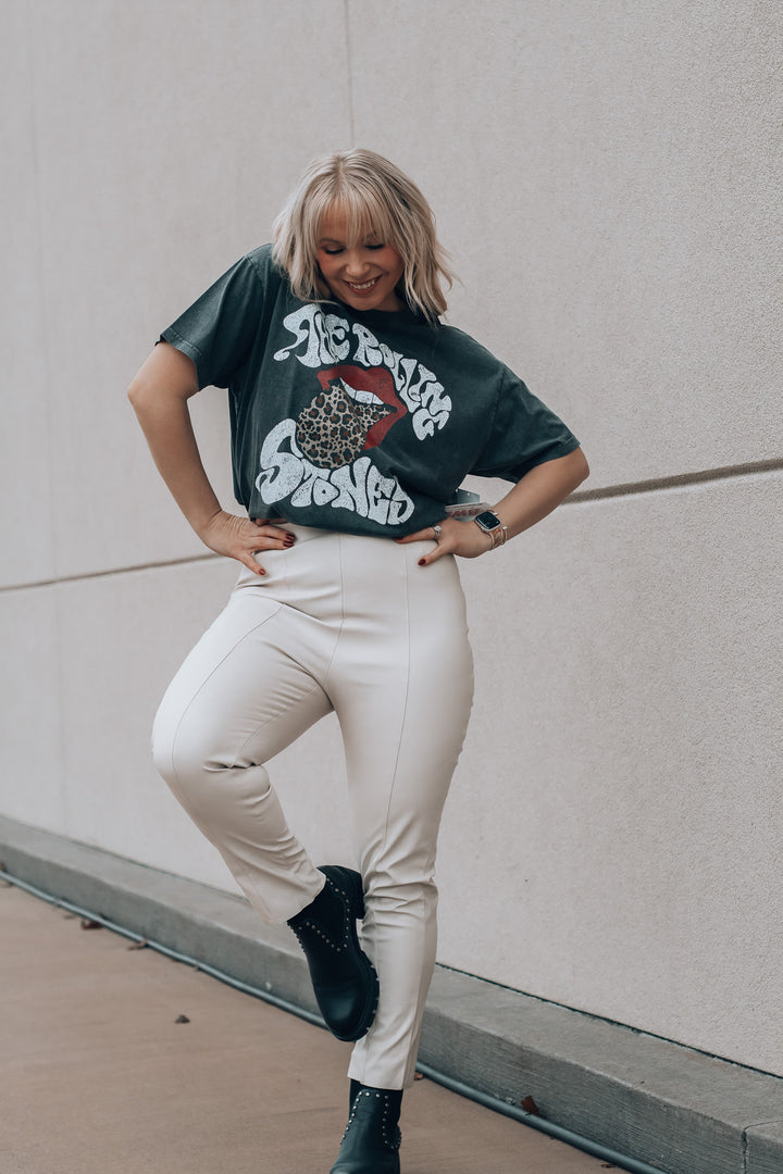 Simple Leather Pants Outfit 