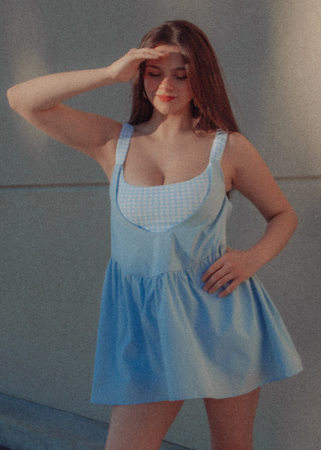 Baby Blue Gingham Athletic Dress S