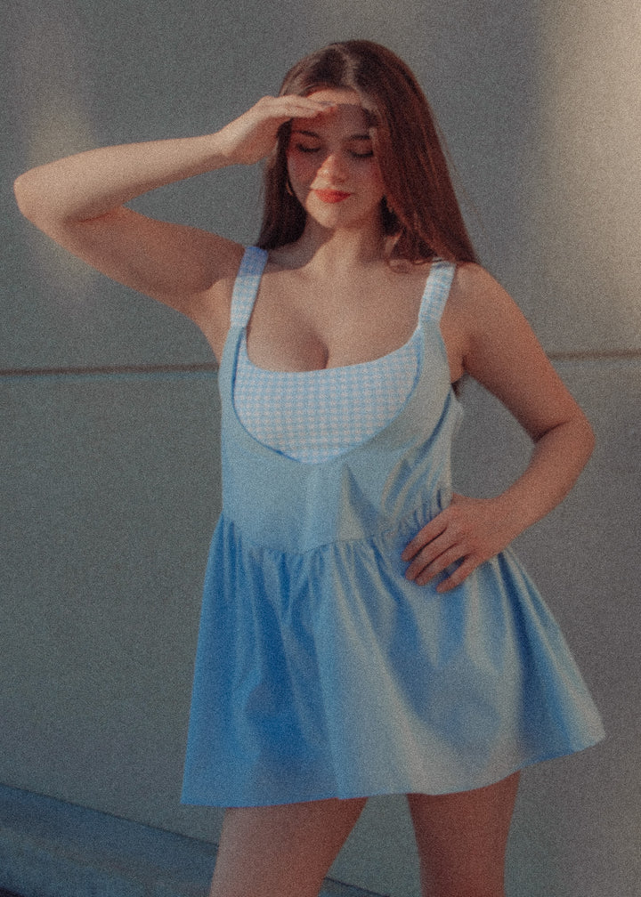 Baby Blue Gingham Athletic Dress