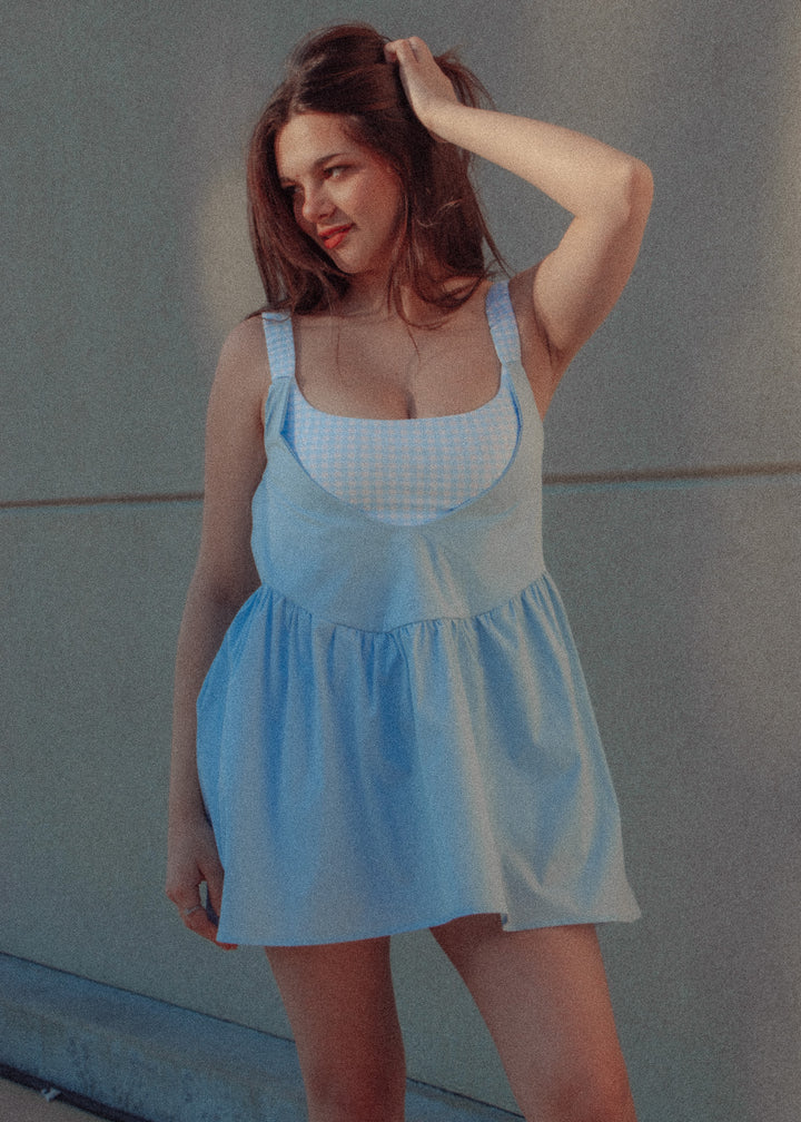 Baby Blue Gingham Athletic Dress