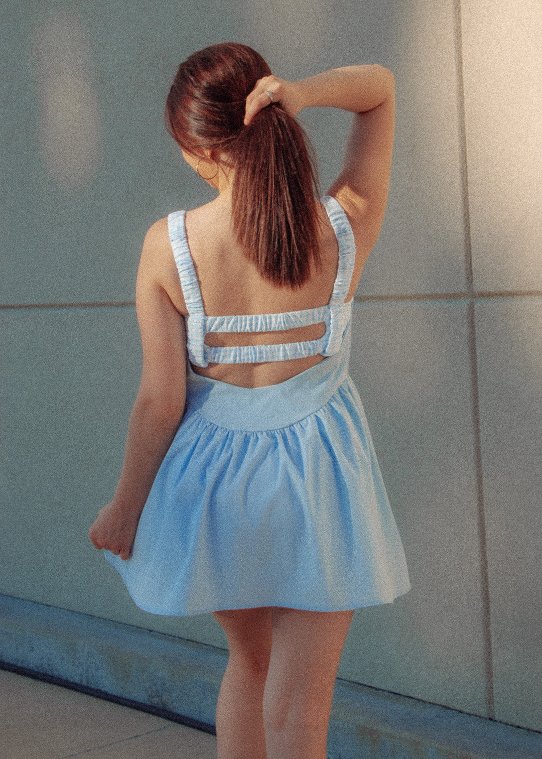 Baby Blue Gingham Athletic Dress