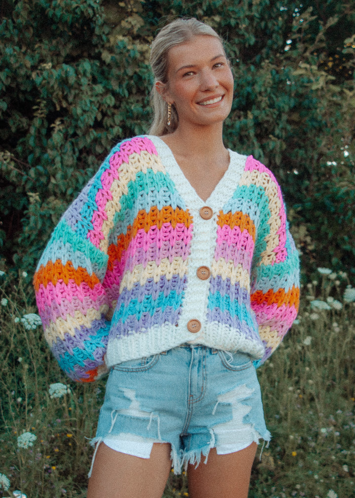 Color Me Cute Rainbow Cardigan