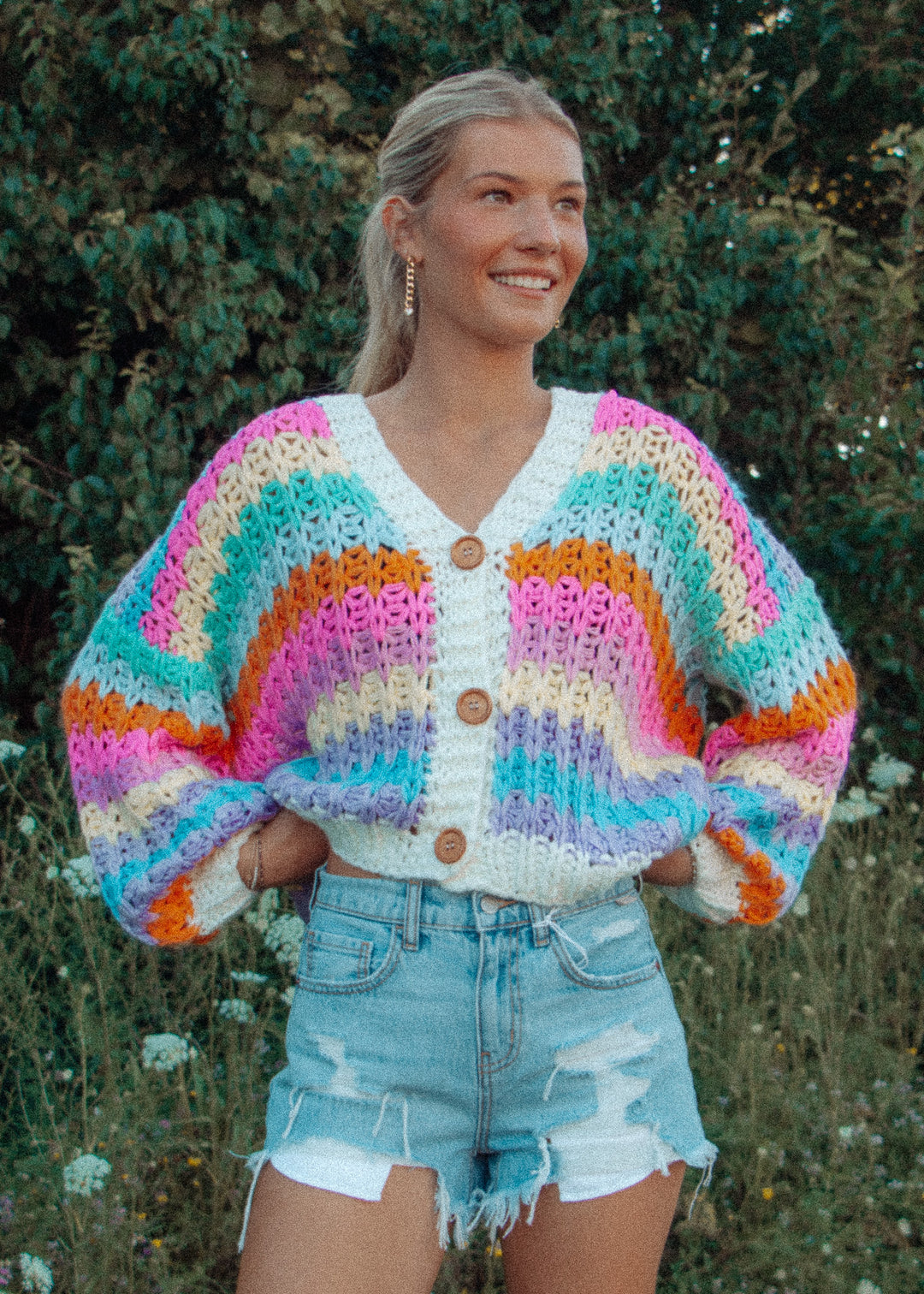 Color Me Cute Rainbow Cardigan