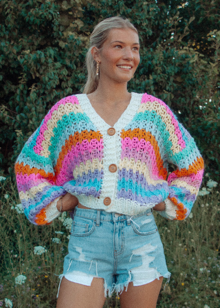 Color Me Cute Rainbow Cardigan