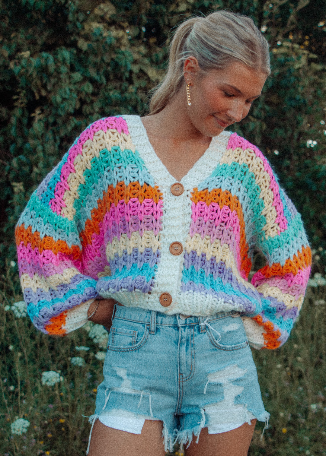 Color Me Cute Rainbow Cardigan