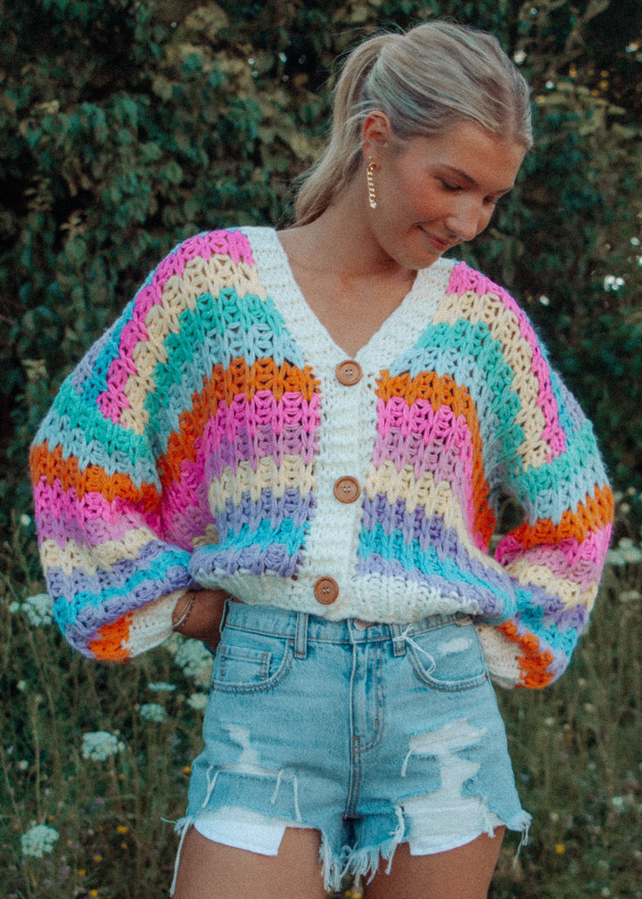Color Me Cute Rainbow Cardigan