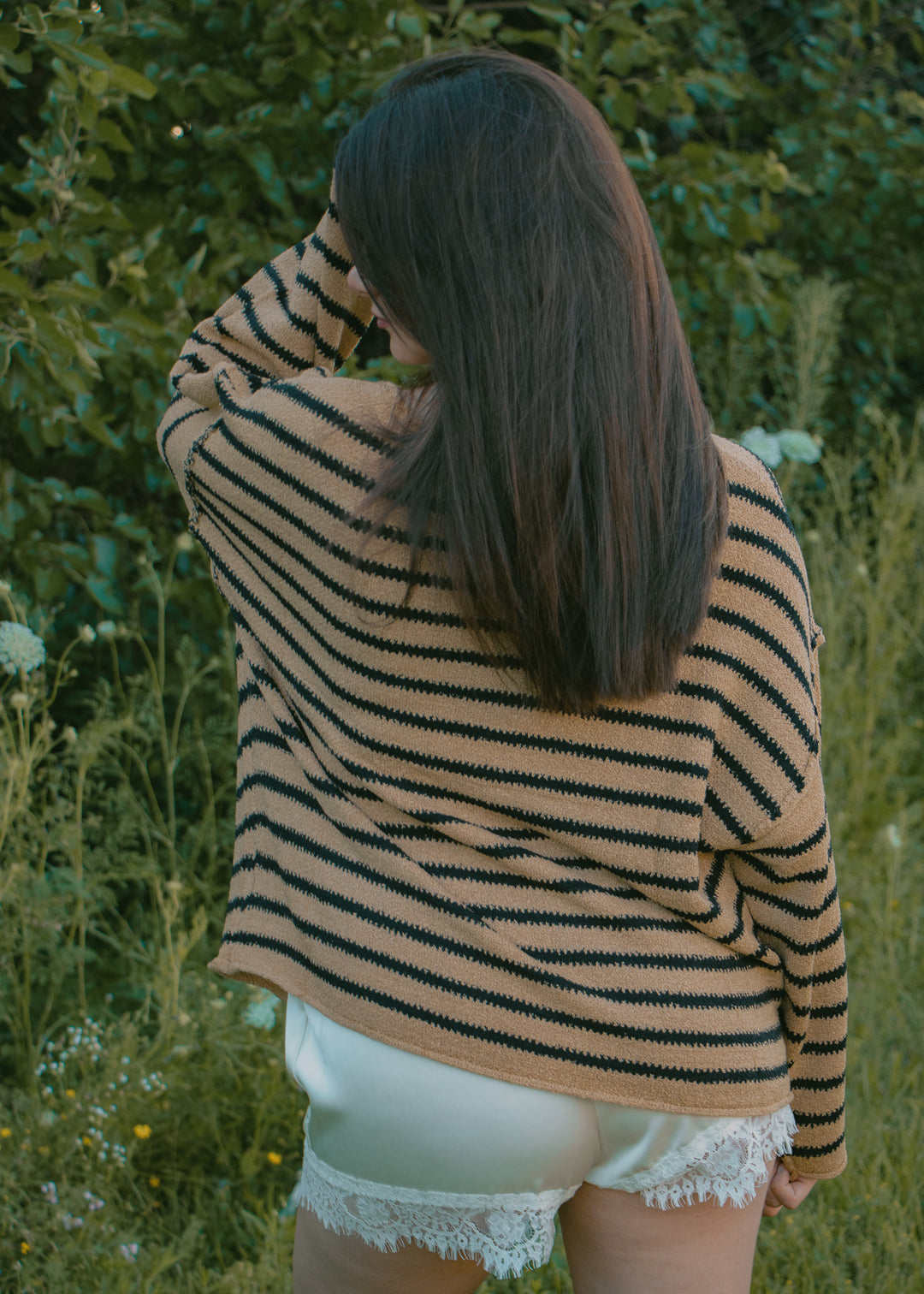Bonfire Nights Sand Striped Sweater