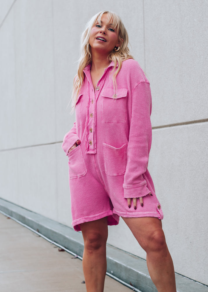 hot pink romper