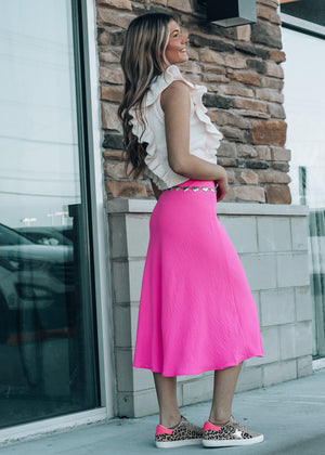 pink ruffle skirt