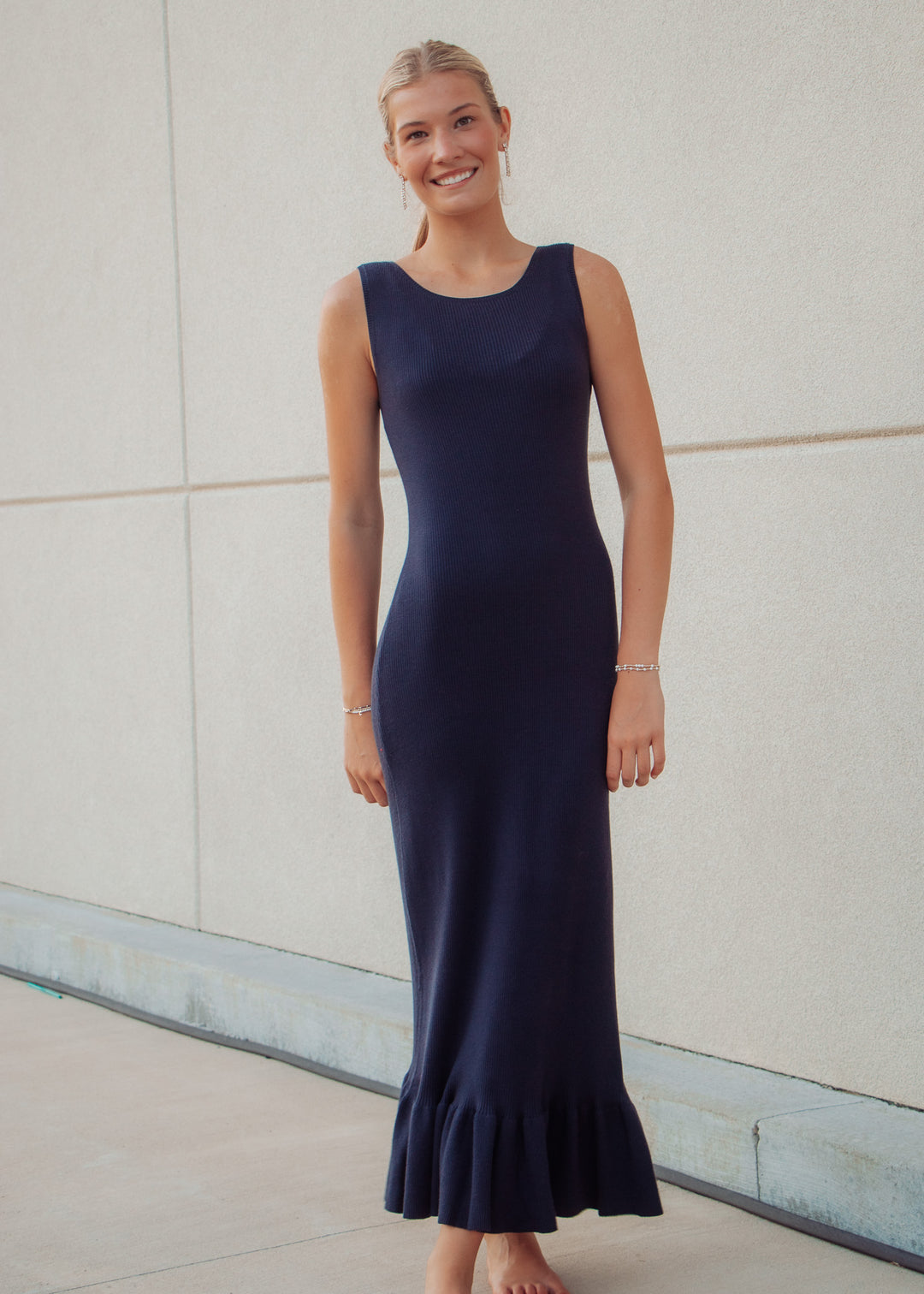 Office Hours Navy Maxi Dress