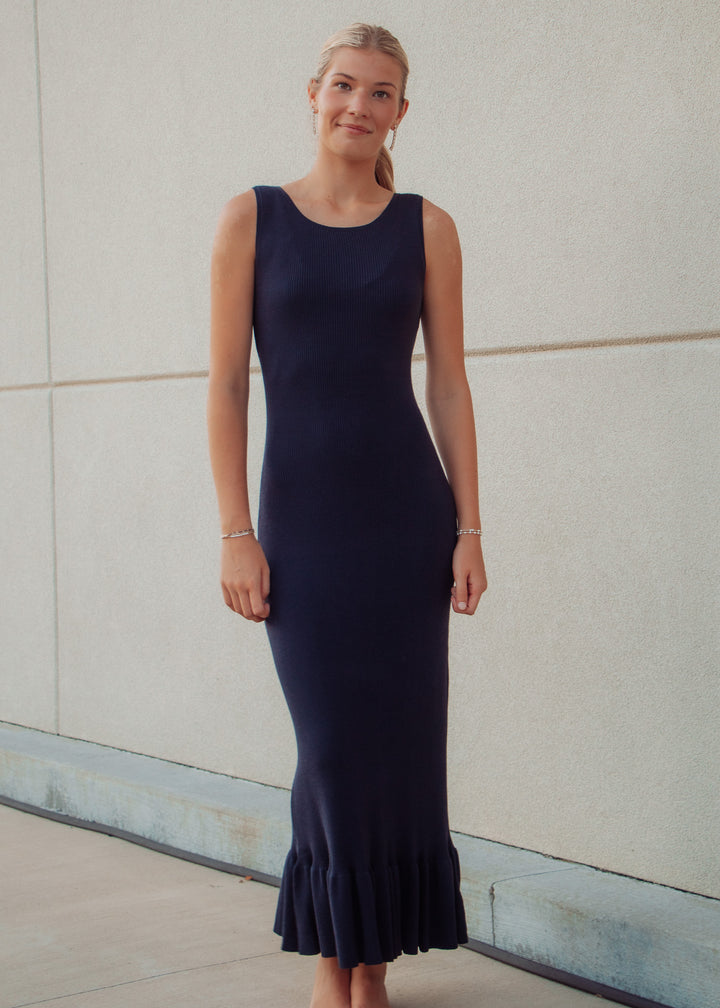Office Hours Navy Maxi Dress