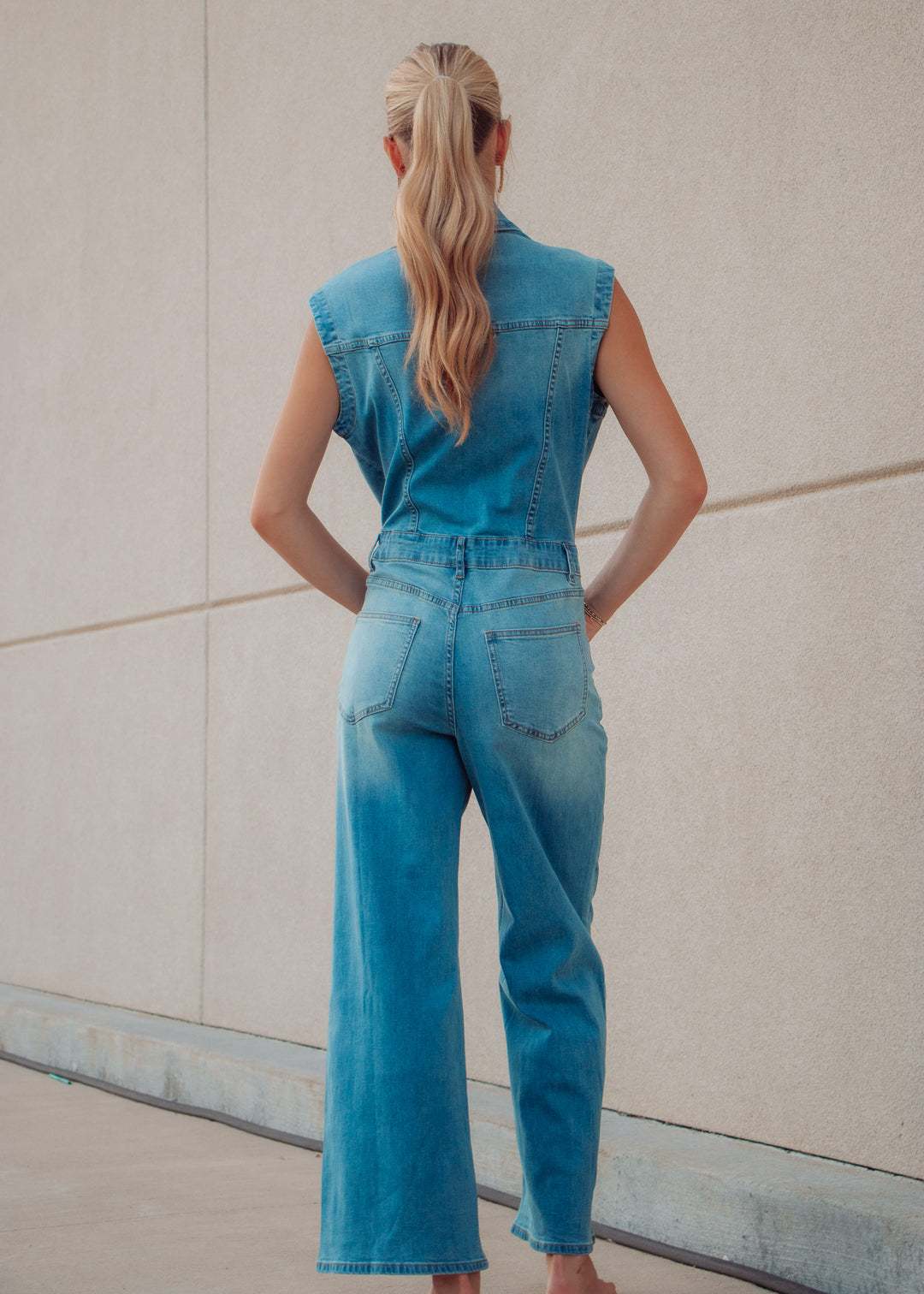 She Can Do Both Denim Jumpsuit