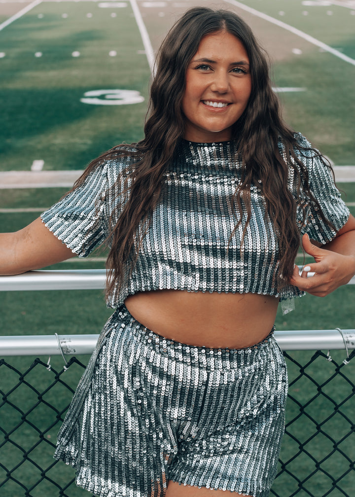 Laura Black Sequin Short