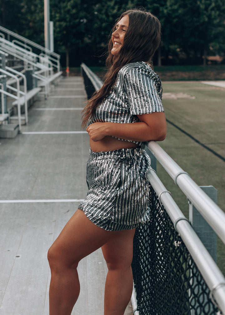Laura Black Sequin Top