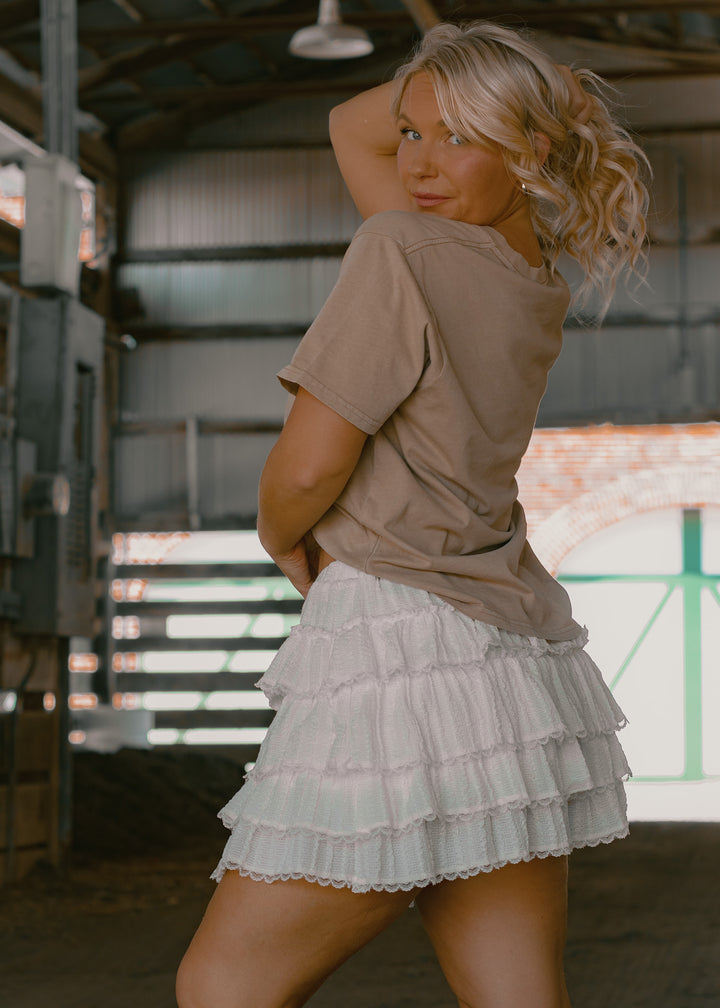 Autumn Cream Ruffled Skort
