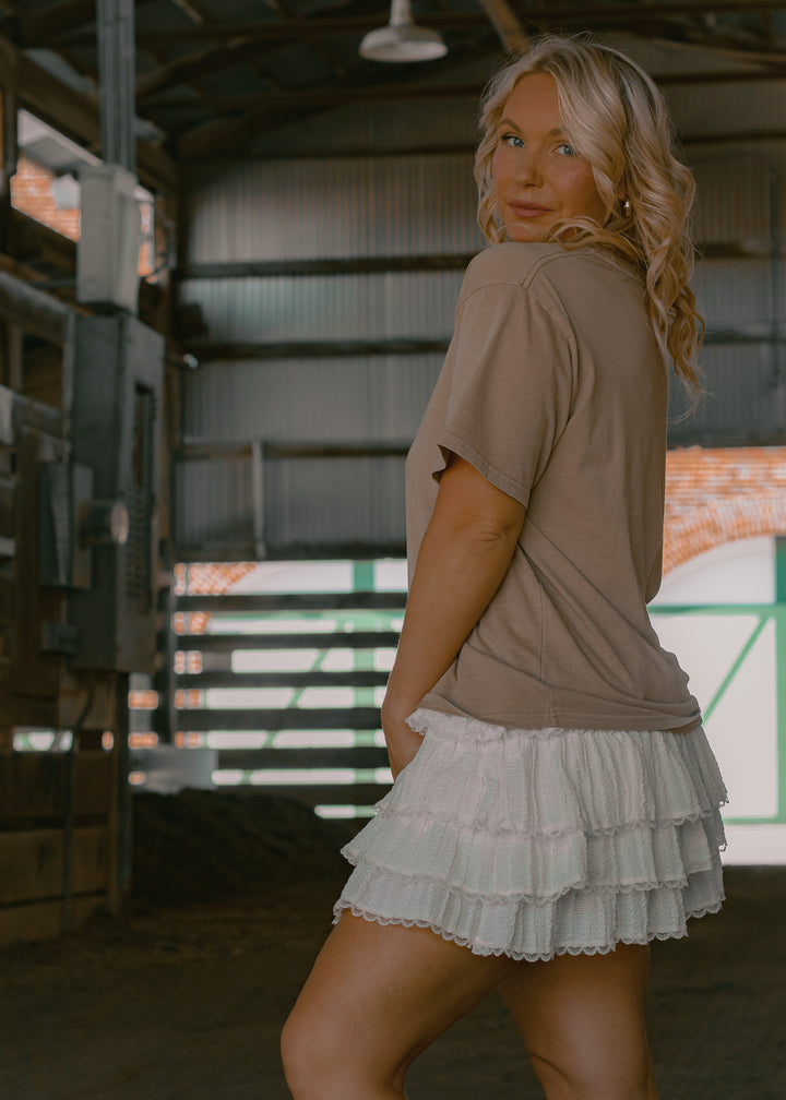 Autumn Cream Ruffled Skort