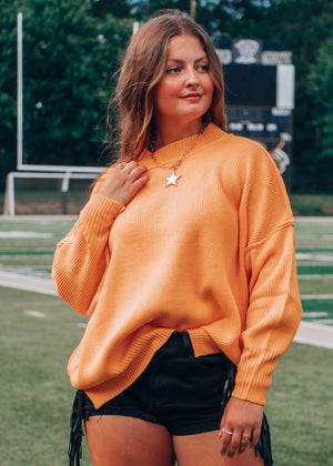 
            
                Load image into Gallery viewer, Orange Crush Mock Neck Sweater
            
        