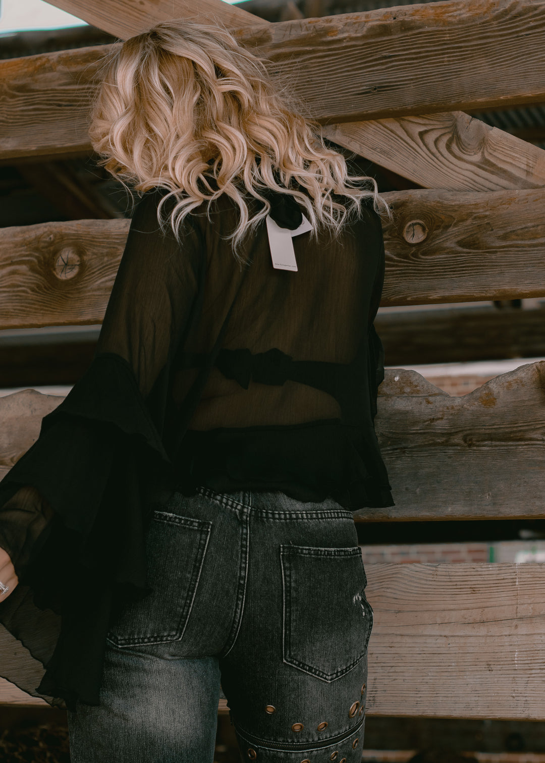 Evening Chiffon Black Top