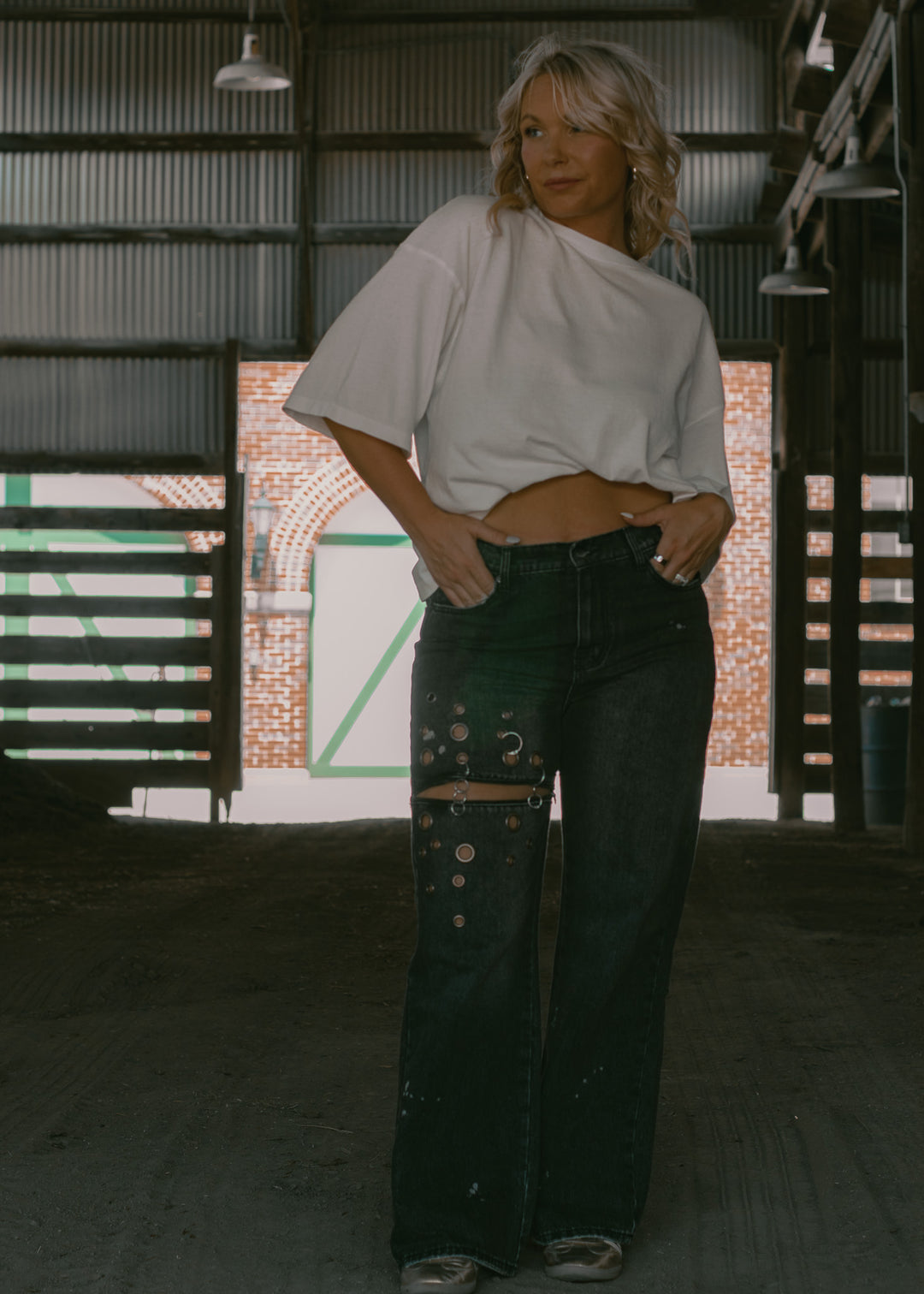 Cool Girl Black Grommet Jeans
