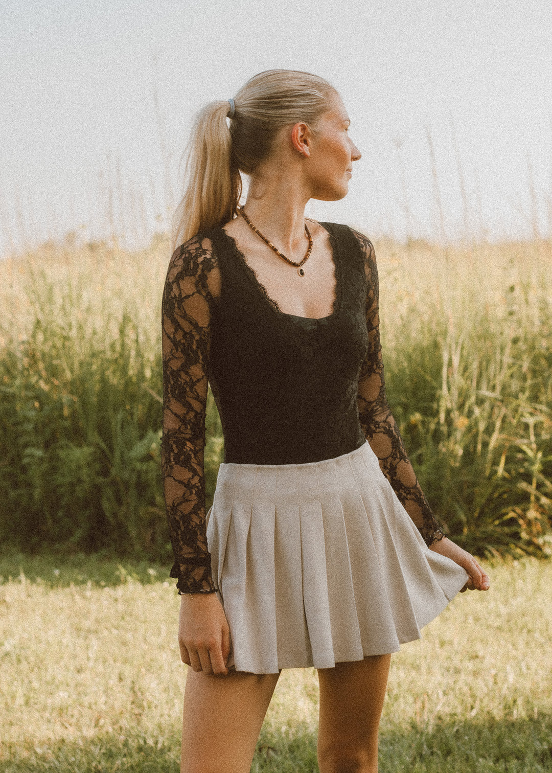 Vintage Black Lace Bodysuit