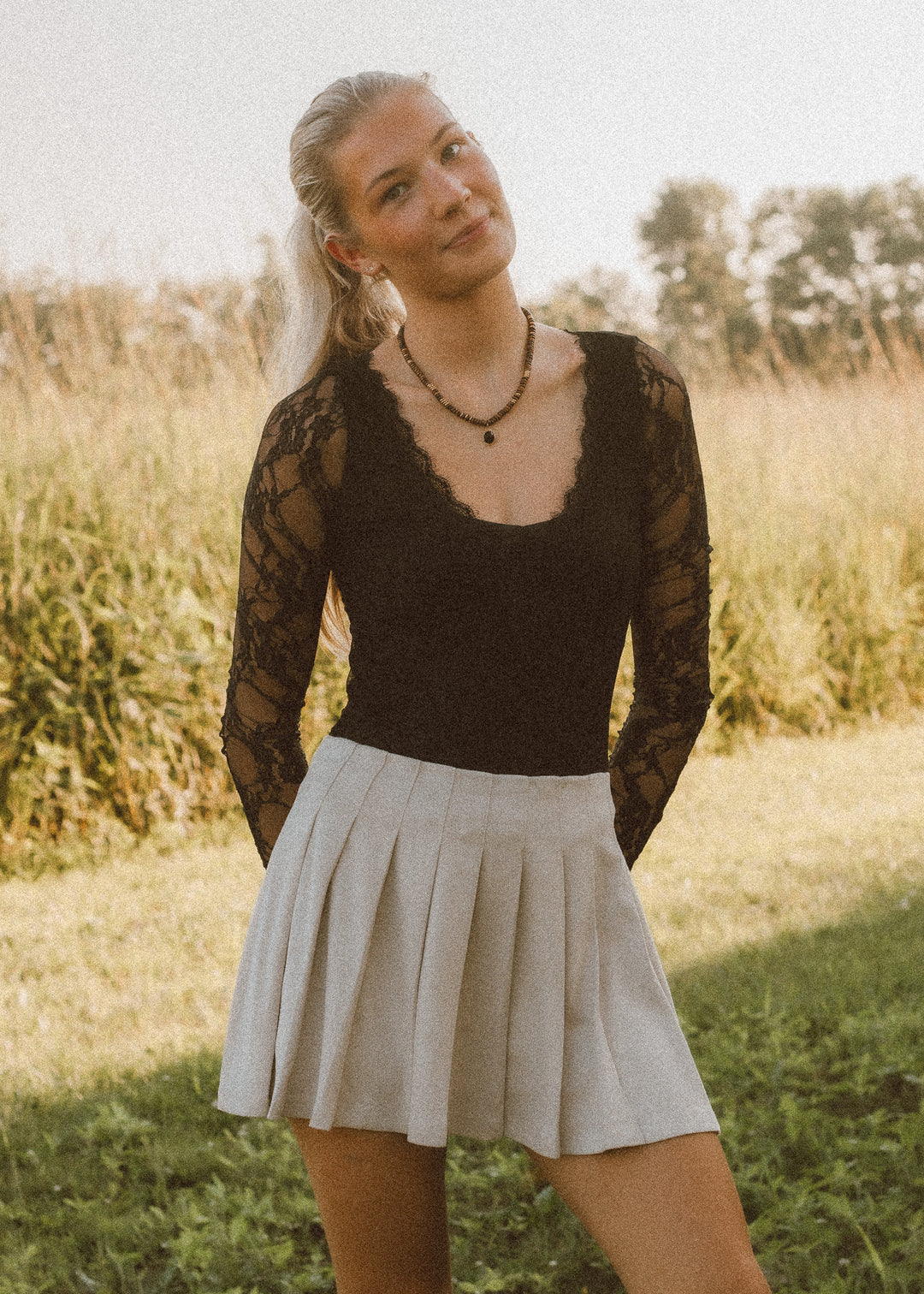 Vintage Black Lace Bodysuit