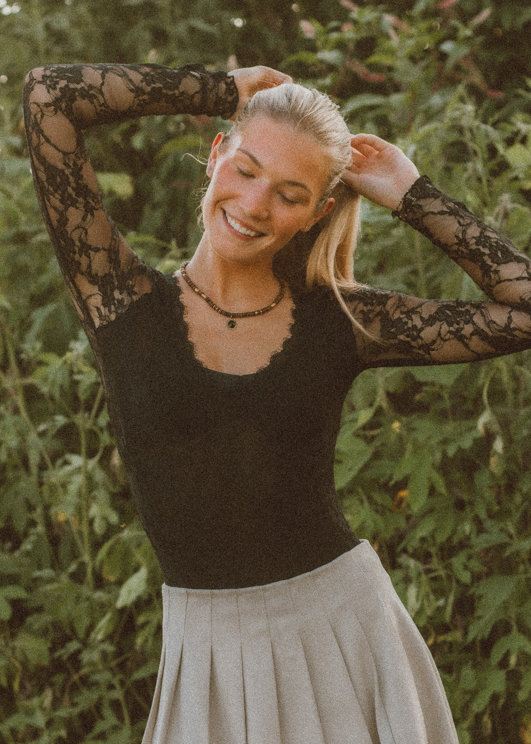 Vintage Black Lace Bodysuit