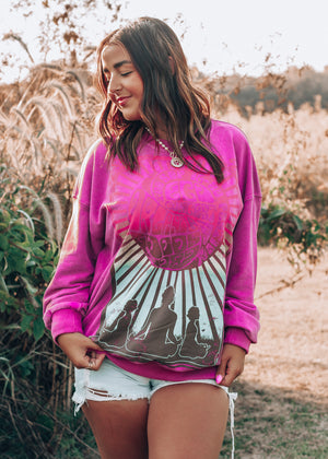 
            
                Load image into Gallery viewer, Magenta Oversized Graphic Crewneck
            
        