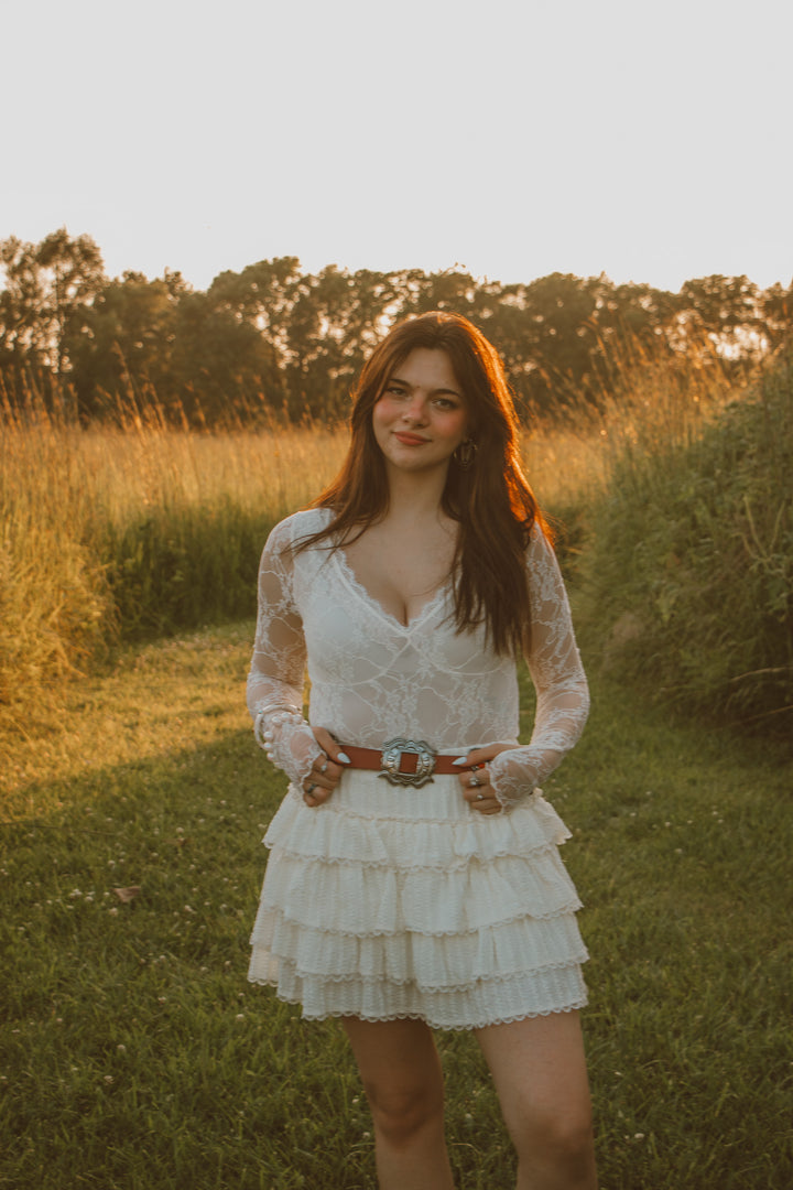 Vintage Cream Lace Bodysuit