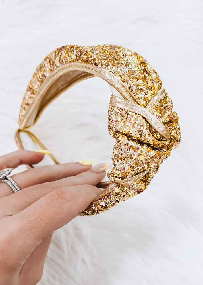 
            
                Load image into Gallery viewer, Gold Glitter Headband
            
        
