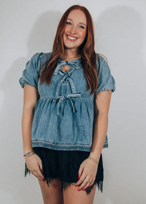 Darlin' Denim Baby Doll Top