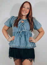 Darlin' Denim Baby Doll Top