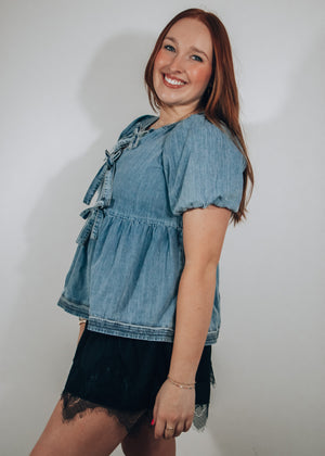 Darlin' Denim Baby Doll Top