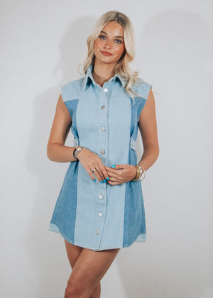 Sienna Two Tone Denim Dress