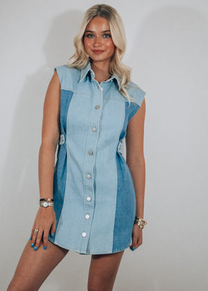 Sienna Two Tone Denim Dress