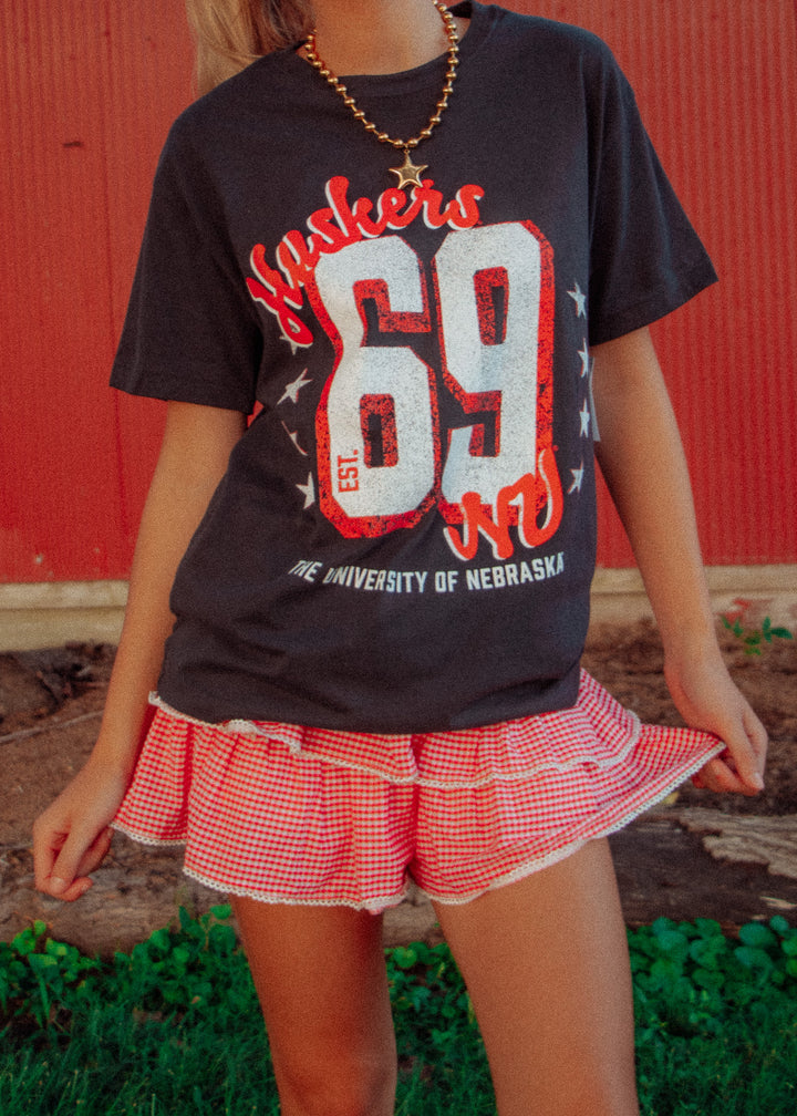 Cherry Pie Gingham Mini Skort