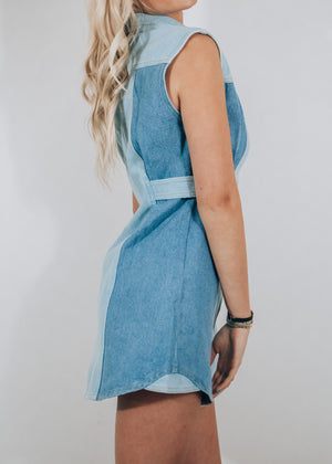 Sienna Two Tone Denim Dress